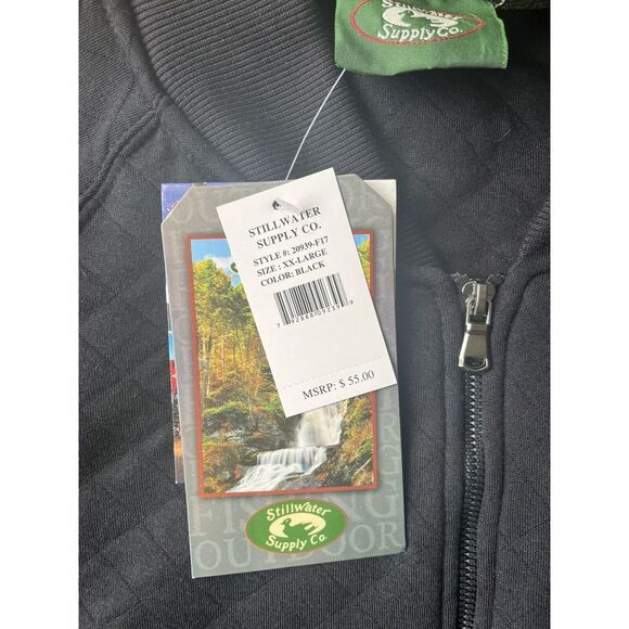 New With Tags Stillwater Men's Black Zipper Front Black Jacket 2XL - Picture 2 of 9